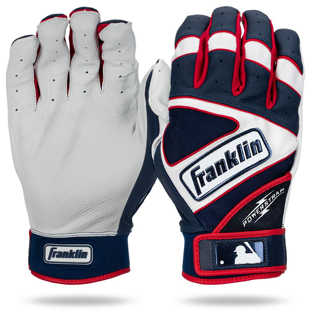 Baseball-Schlägerhandschuhe Franklin Powerstrap® - Navy/Rot M